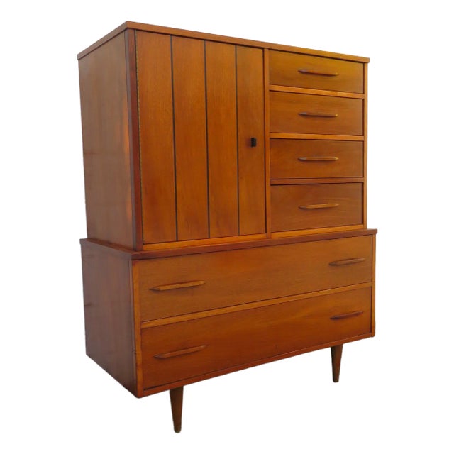 Mid Century Modern Tall Chest of Drawers Highboy 5955c For Sale