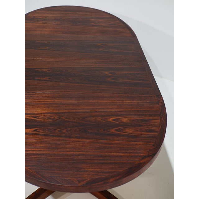 Oval Extendable Dining Table in Kingwood from Dyrlund, Denmark, 1960s For Sale - Image 7 of 17