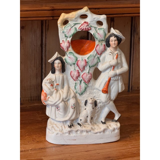 19th Century Staffordshire Watch Hutch With Figural Group For Sale - Image 5 of 7
