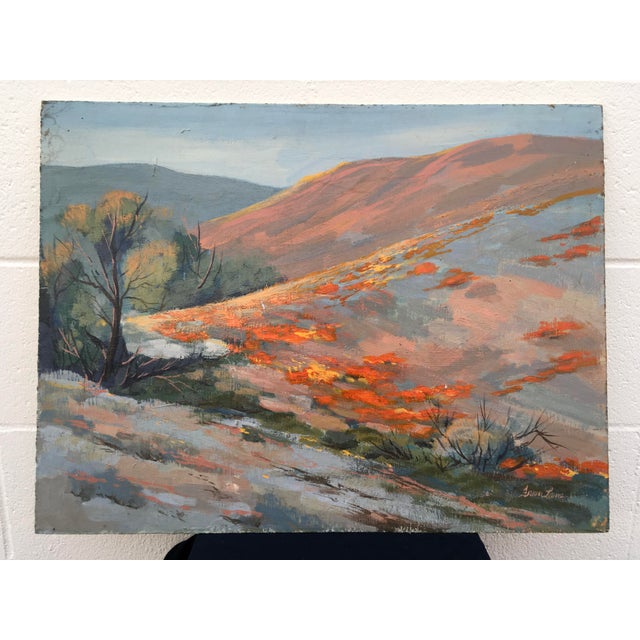 Beautiful original vintage 1970s Central California foothill landscape, wildflowers in the spring (1979). Roughly 2ft wide...