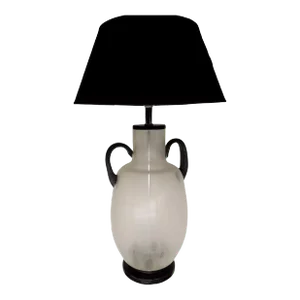 1960s Roman Glass Stylized, Italian Murano Style Scavo Frosted Art Glass Lamp