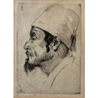 Hermann Struck, German Artist Impressionist Etching Judaica Jewish Sephardic Jewish Bezalel Era, c.1920's For Sale