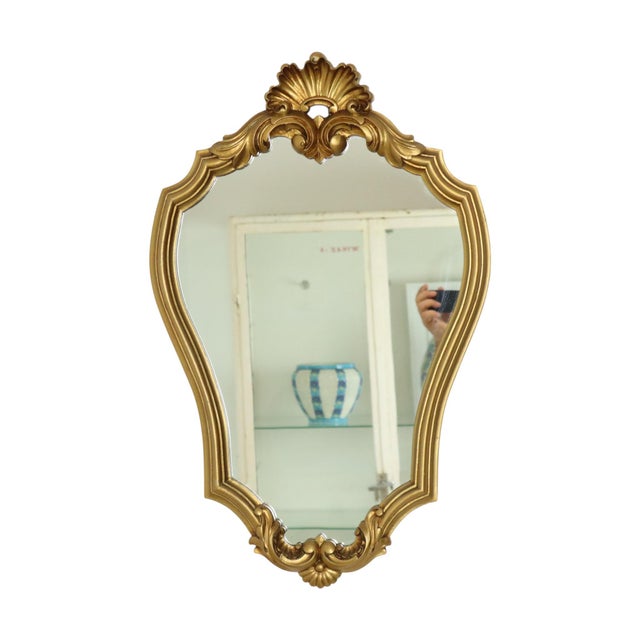 Baroque Vintage Gold Mirror, 1960s For Sale - Image 3 of 17