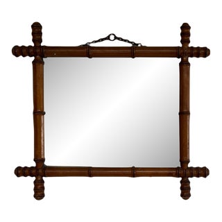 19th Century Antique English Bamboo Mirror For Sale