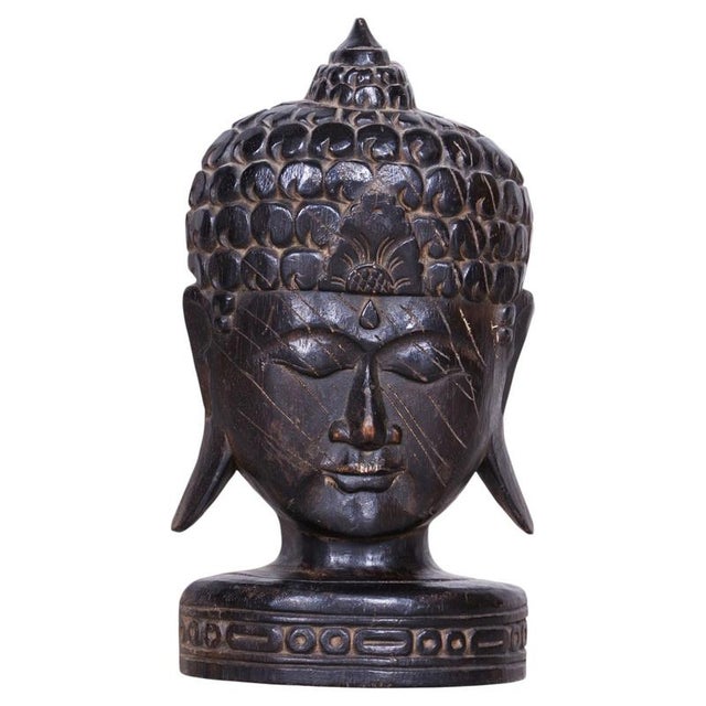 Vintage Asian Sculpture in Lacquered Wood, 1920s For Sale - Image 10 of 10