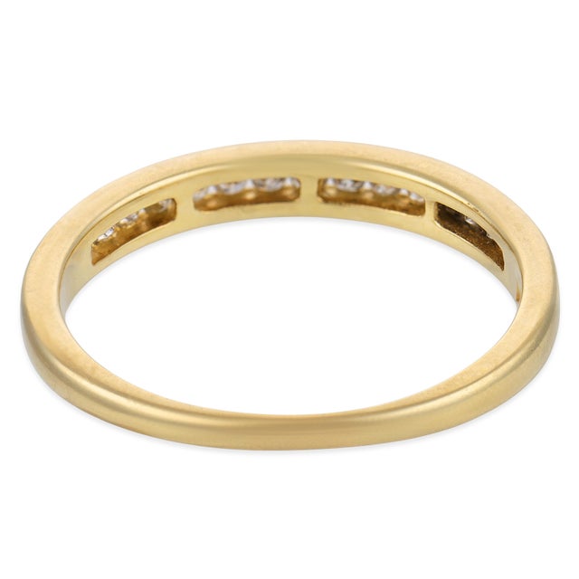 Vintage Diamond 14k Yellow Gold Half Eternity Band, Size 8.25 For Sale In Los Angeles - Image 6 of 6