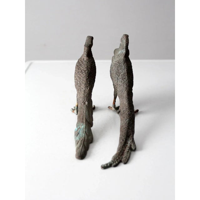 Silver Mid-Century Pheasant Figurines Pair For Sale - Image 8 of 11