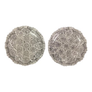 Abp- 19th Century Cut Glass Wine Bottle/Wine Glass Coasters- a Pair For Sale