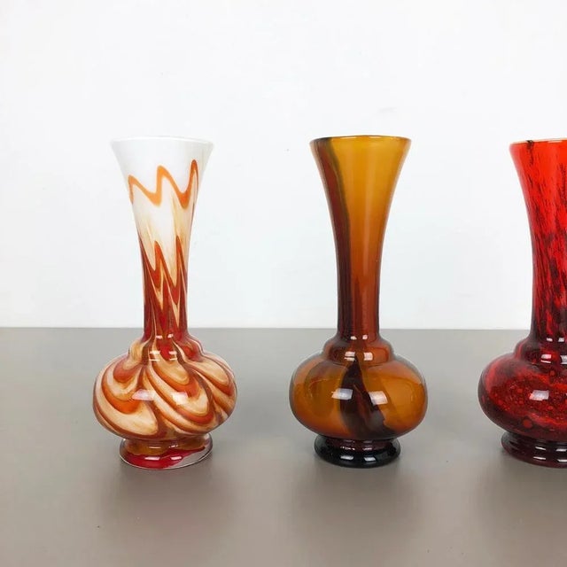 Pop Art Opaline Florence Vases, Italy, 1970s, Set of 4 For Sale - Image 3 of 16