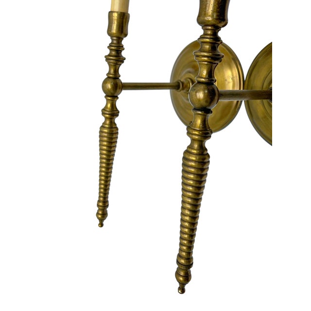 Vintage French Barley Twist Brass Wall Lights, 1970, Set of 2 For Sale - Image 6 of 12