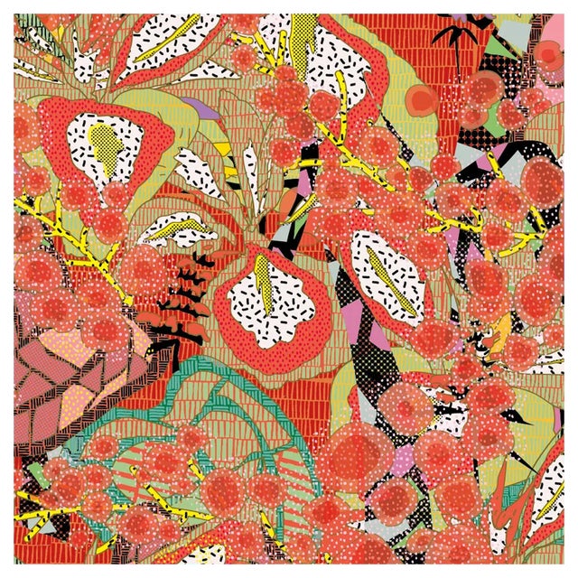 72 Kō Geishi-Ayame Red Panel by Ginette Caron and Masami Moriyama for Midsummer-Milano For Sale