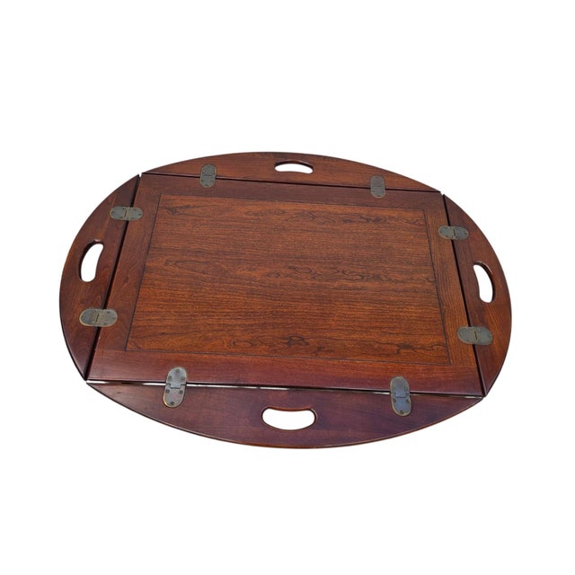 1980s 1980s Pennsylvania House Butlers Coffee Table Cherry Chippendale Tray Top Style For Sale - Image 5 of 18