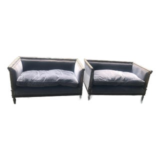 Pair or Early 20th Century French Louis XVI Settees For Sale