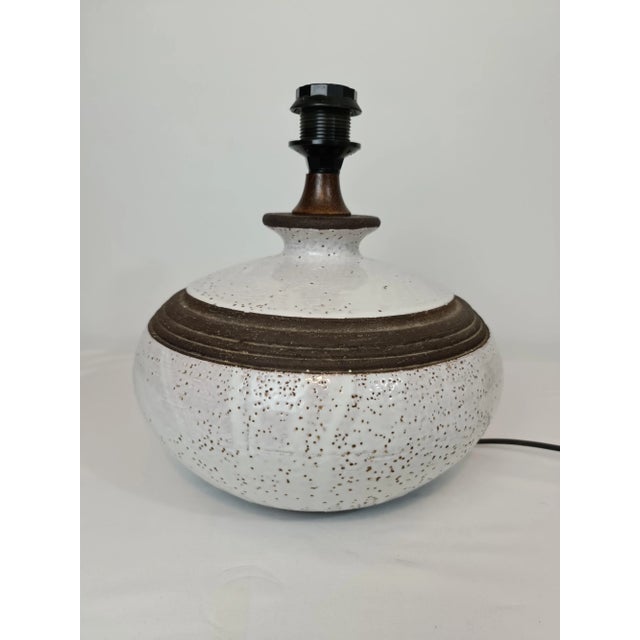 Mid-Century Modern Large Glazed Ceramic Table Lamp, 1970s For Sale - Image 3 of 12