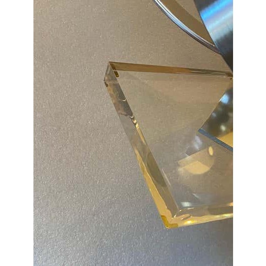 Dan Murphy Aluminum Sculpture, Mid-Century Modern, Lucite Base, 1979 For Sale In Philadelphia - Image 6 of 8
