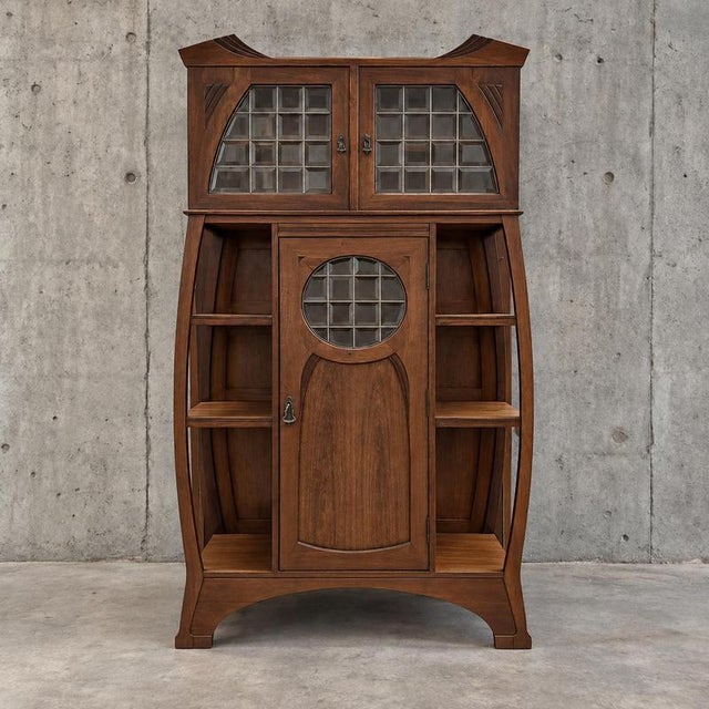 Eclectic design / Art Nouveau / Jugendstil / Oak sideboard / 1960s / Width 112 Height 190 Depth 40 cm