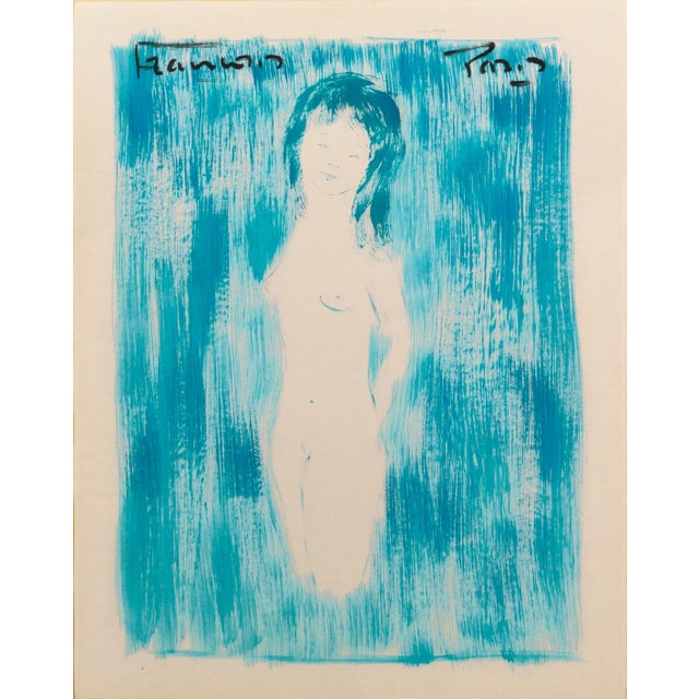 Signed with brush name, upper left, 'Francois', inscribed, upper right, 'Paris' and painted circa 1965. A delicate figural...