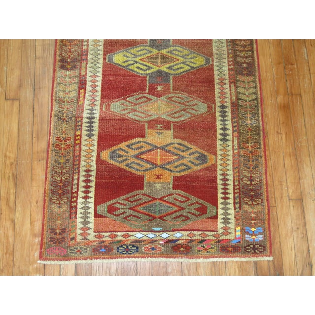 Mid-Century Modern Zabihi Collection Mid-Century Armenian Kurd Runner For Sale - Image 3 of 6