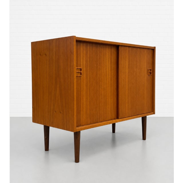 Mid-Century Modern Mid Century Modern Teak Jr. Credenza | Danish Storage Entryway Cabinet, Circa 1960's For Sale - Image 3 of 15