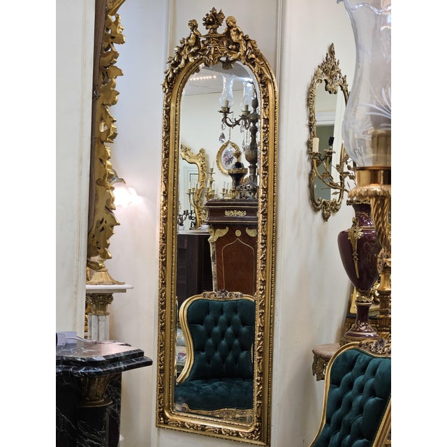 Bring timeless French elegance into your home with this breathtaking Grand Louis XV Floor Mirror, a luxurious statement...
