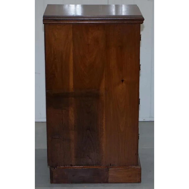 Wood Tall Victorian Walnut Chests of Drawers or Side Tables, Set of 2 For Sale - Image 7 of 18