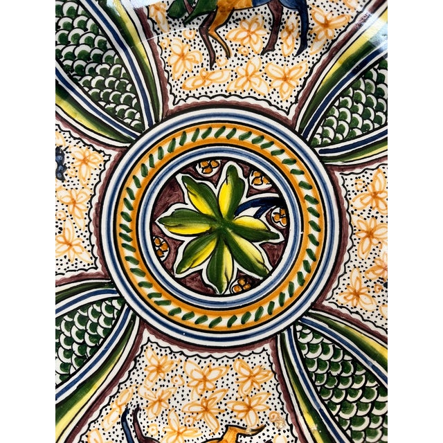 Traditional Coimbra Ceramic - Hand Painted Portuguese Plate 4 For Sale - Image 3 of 11