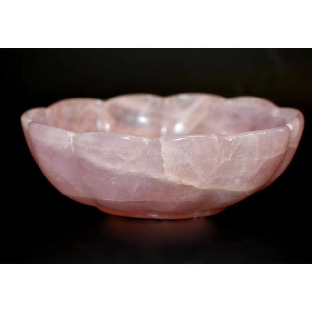 Rose Quartz Lotus Bowl 9" For Sale In Los Angeles - Image 6 of 12