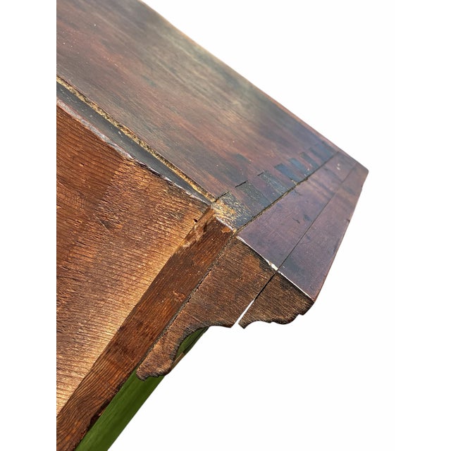 Chestnut Antique New England Chippendale Chestnut Six Drawer Tall Chest on Bracket Feet For Sale - Image 8 of 12