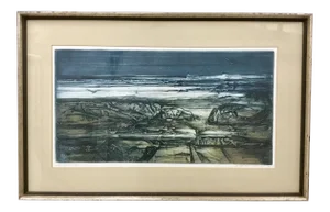 1970s “Silence“ Original Collagraph Print by Anne MacRay MacLeod