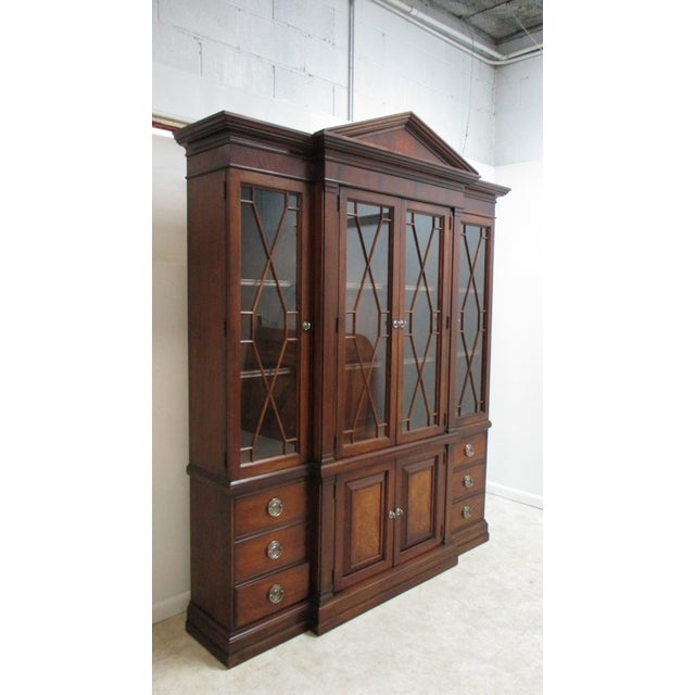 Ethan Allen Newport Mahogany China Breakfront Display Hutch