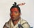 "O-Hya-Wa-Mince-Kee, "Chippewa Chief" McKenney & Hall Hand Painted Litho c.1843 For Sale - Image 4 of 10