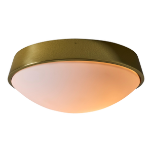1960s Glashütte Limburg Brass & Opaline Glass Flush Mount in the Manner of Stilnovo
