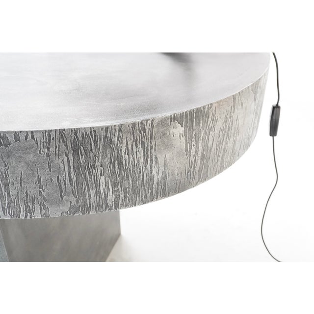 Metal Vintage Handmade Console Table in Etched Steel by Roger Bonduel, Belgium, 1960s For Sale - Image 7 of 11