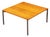 MCM Oak and Chromed Steel Coffee Table by Stendig For Sale