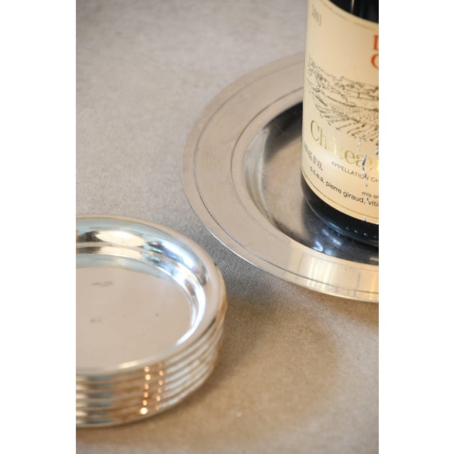 French Vintage Christofle Silverplate Wine Bottle Coaster For Sale - Image 3 of 6