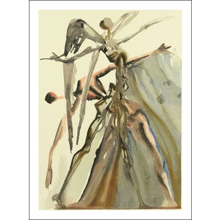 1960 Dali Woodcut Purgatory 4 the Negligent Ones For Sale