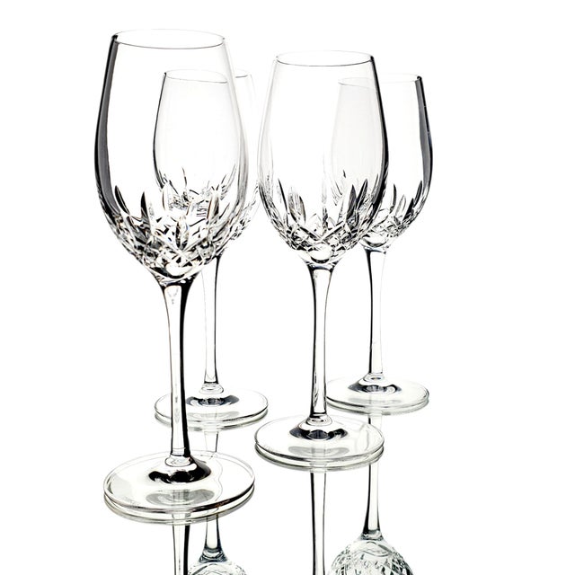 Waterford Late 20th Century Waterford Crystal Lismore Essence White Wine Glasses - Set of 4 For Sale - Image 4 of 12