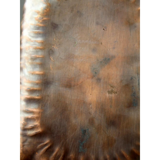 Mid-Century Gregorian Handmade Hammered Copper Tray For Sale - Image 13 of 14