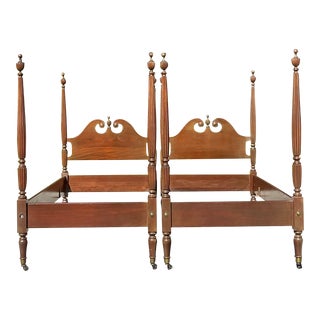 Mid 20th Century Vintage Regency Twin Georgian Poster Beds - a Pair For Sale