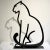 Metal 1980 Italian Minimalist Design Black Lacquered Iron Panther Silhouette Sculpture For Sale - Image 7 of 8