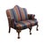 HIGH END VINTAGE Solid Mahogany Traditional Style 54" High Camelback Loveseat Settee w. Striped Upholstery Cannot identify...