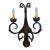 1990s 2 Light Iron Sconce With Leaf Motif For Sale