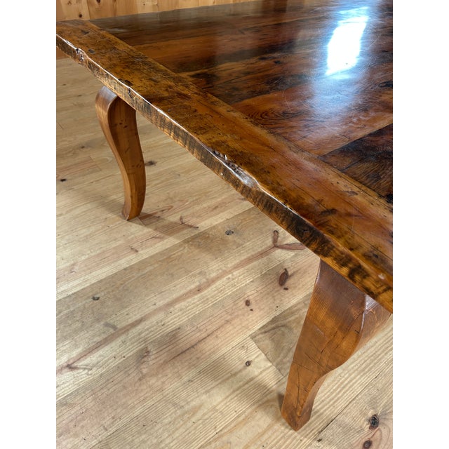 Monumental Repurposed Barn Wood Farm Table For Sale - Image 4 of 17