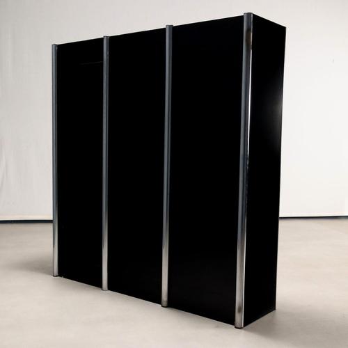 Vintage Showcase in Chromed Metal and Smoked Glass, 1970s For Sale - Image 10 of 11