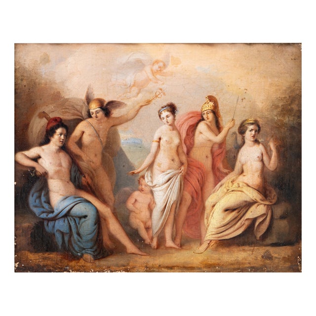 Italian Artist, Judgment of Paris, 19th Century, Oil on Canvas For Sale