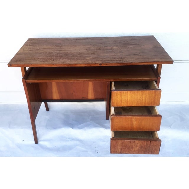Brown Small Mid-Century Modern Desk, 1950s-1970s For Sale - Image 8 of 18