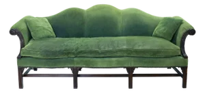 1970's Henredon Aged Forest Green Pigskin Leather Sofa