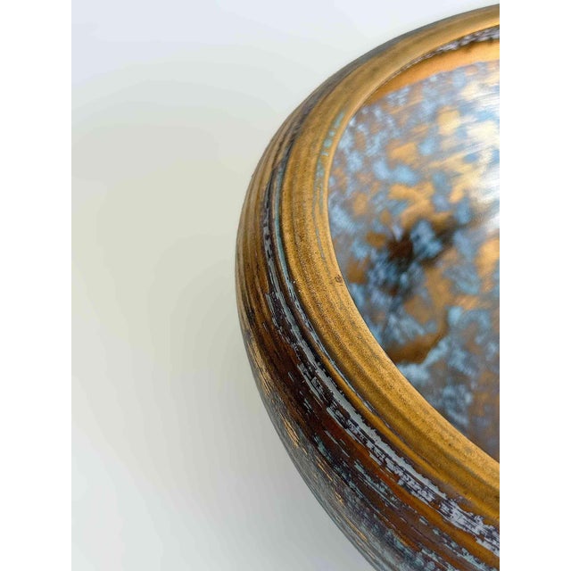 Ceramic Vintage 1960s Mid-Century Modern Stangle Pottery Bowl 22k Gold For Sale - Image 7 of 9