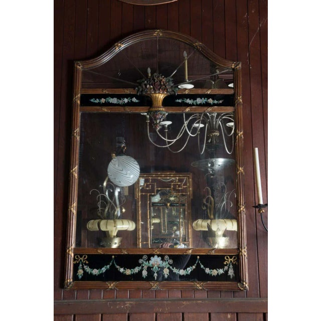 Wood Carved Wood and Églomisé Mirror For Sale - Image 7 of 11