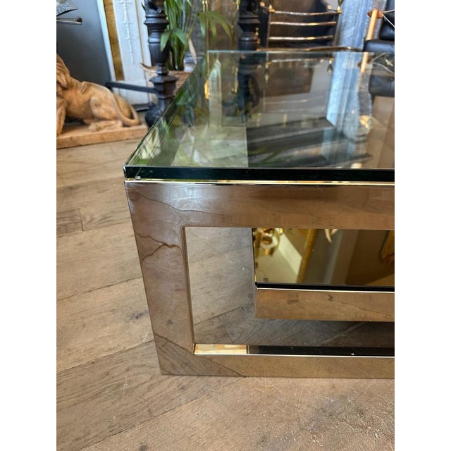 Vintage Gold Plated Two-Tier Coffee Table from Belgo Chrome, 1980 For Sale - Image 4 of 18